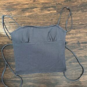 Women's Edikted Gray Spaghetti Strap Top open back